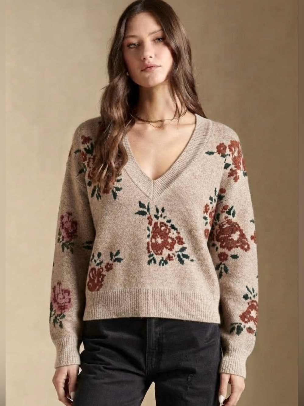 NWT Rachel Zoe Floral Print Sweater Size M